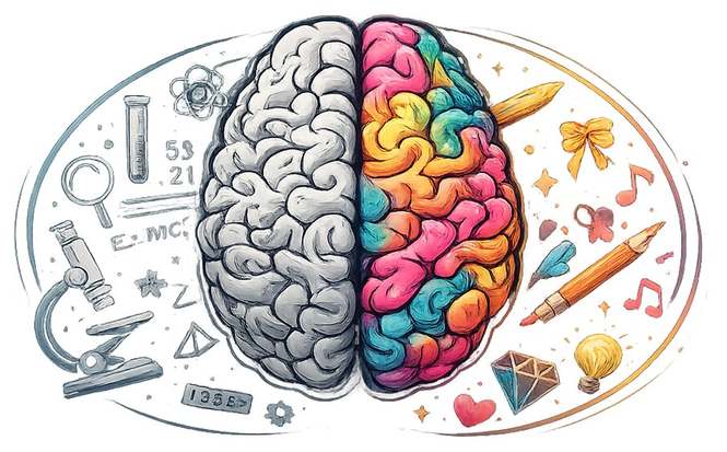 Left and right brain hemispheres — abacus math trains logic and creativity together
