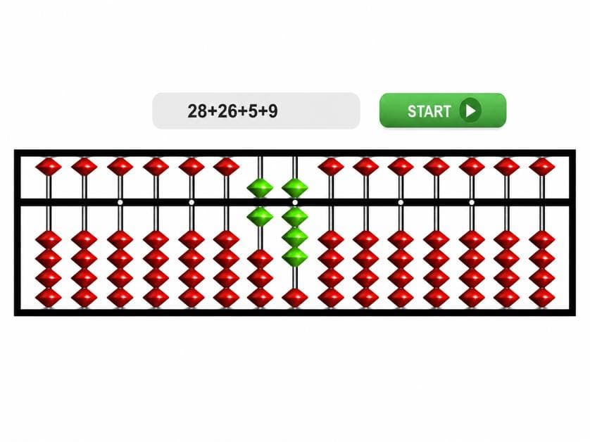 Mastermind Virtual Abacus screen showing a demonstration